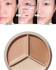 Contour 3D THESAEM au niveau du nez et des joues pour relief naturel.