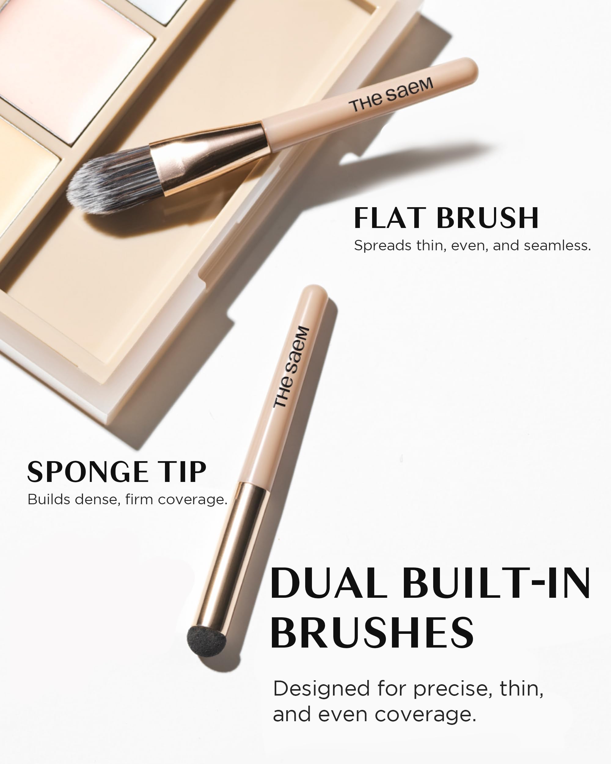 Close-up of THESAEM Cover Perfection Concealer Palette texture and matte finish.