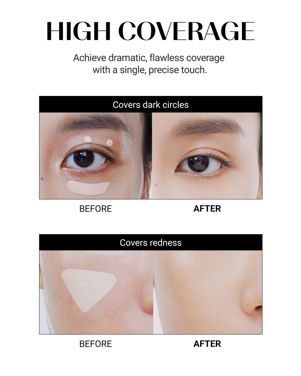 Ciblage des ridules et des cernes avec THESAEM Cover Perfection Tip Concealer.