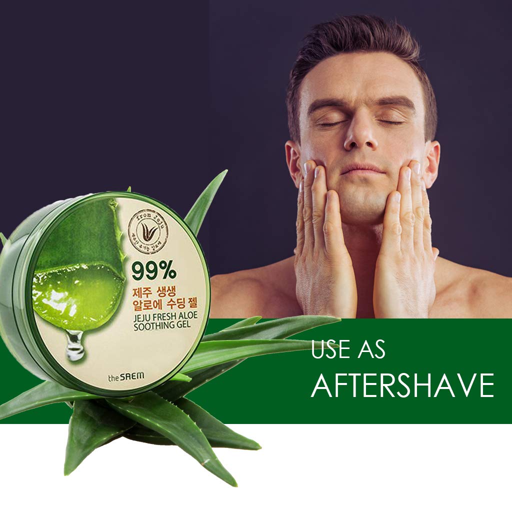 Soin corps THESAEM Jeju Fresh Aloe Gel hydrate peau et procure du confort.