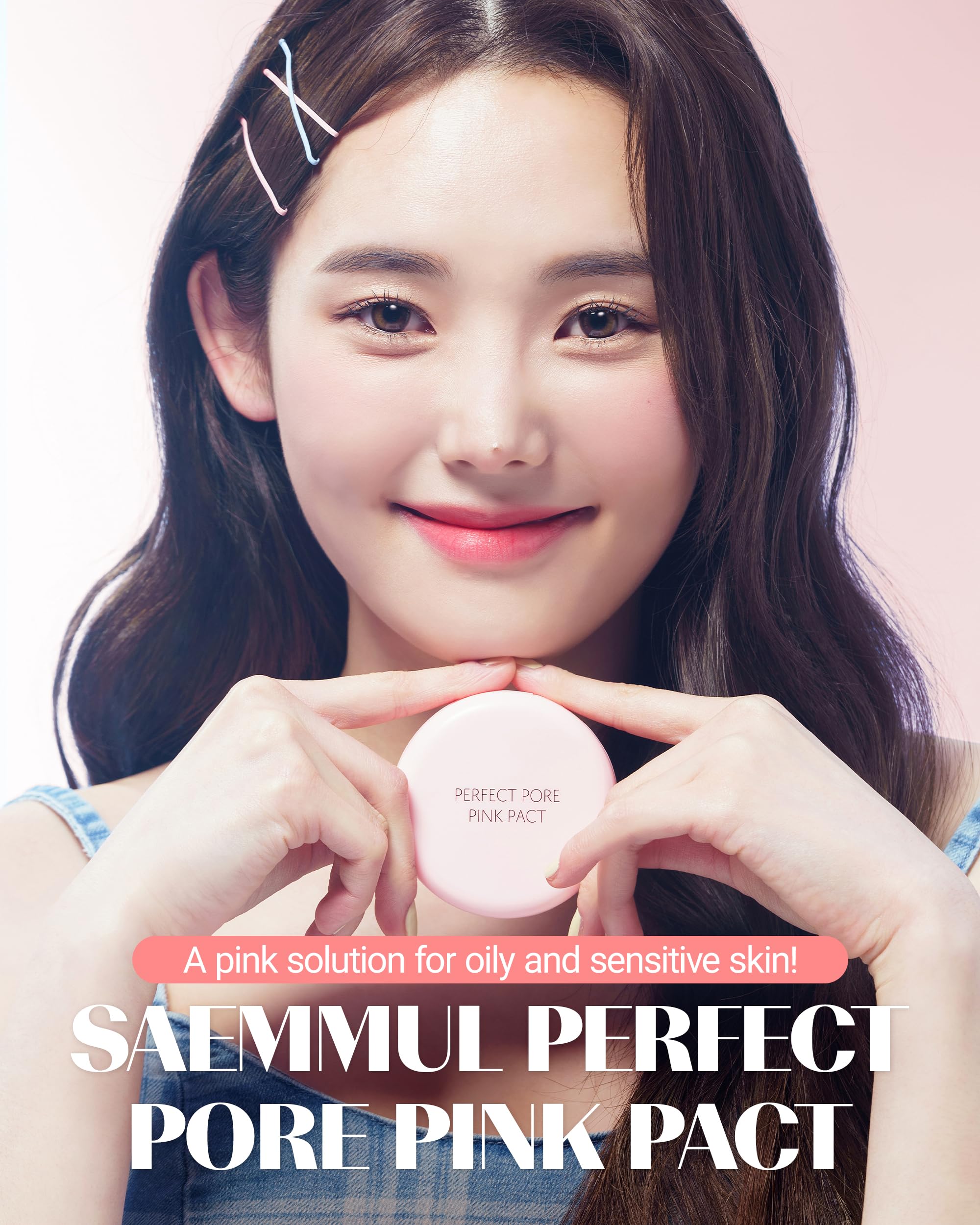 THESAEM Saemmul Perfect Pore Pink Pact, contrôle du sébum et pores pour un teint net.