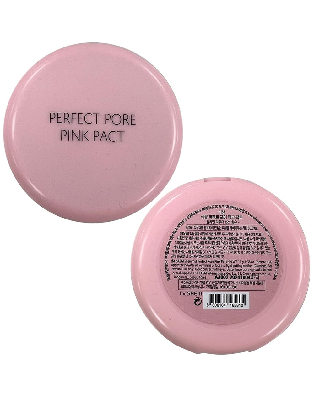 THESAEM Saemmul Perfect Pore Pink Pact, tenue longue durée et contrôle de la brillance.