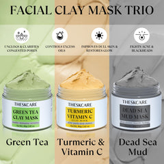 THESKCARE masque argile thé vert — purifie et apaise la peau.