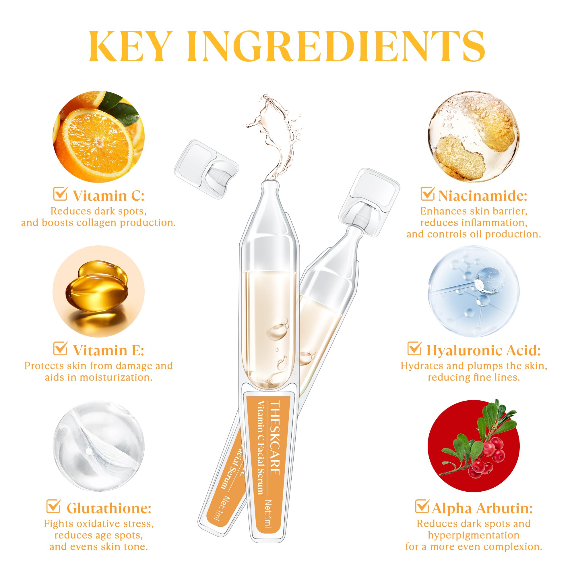 THESKCARE Ampoules vitamine C – hydratation et éclat tout au long de la journée
