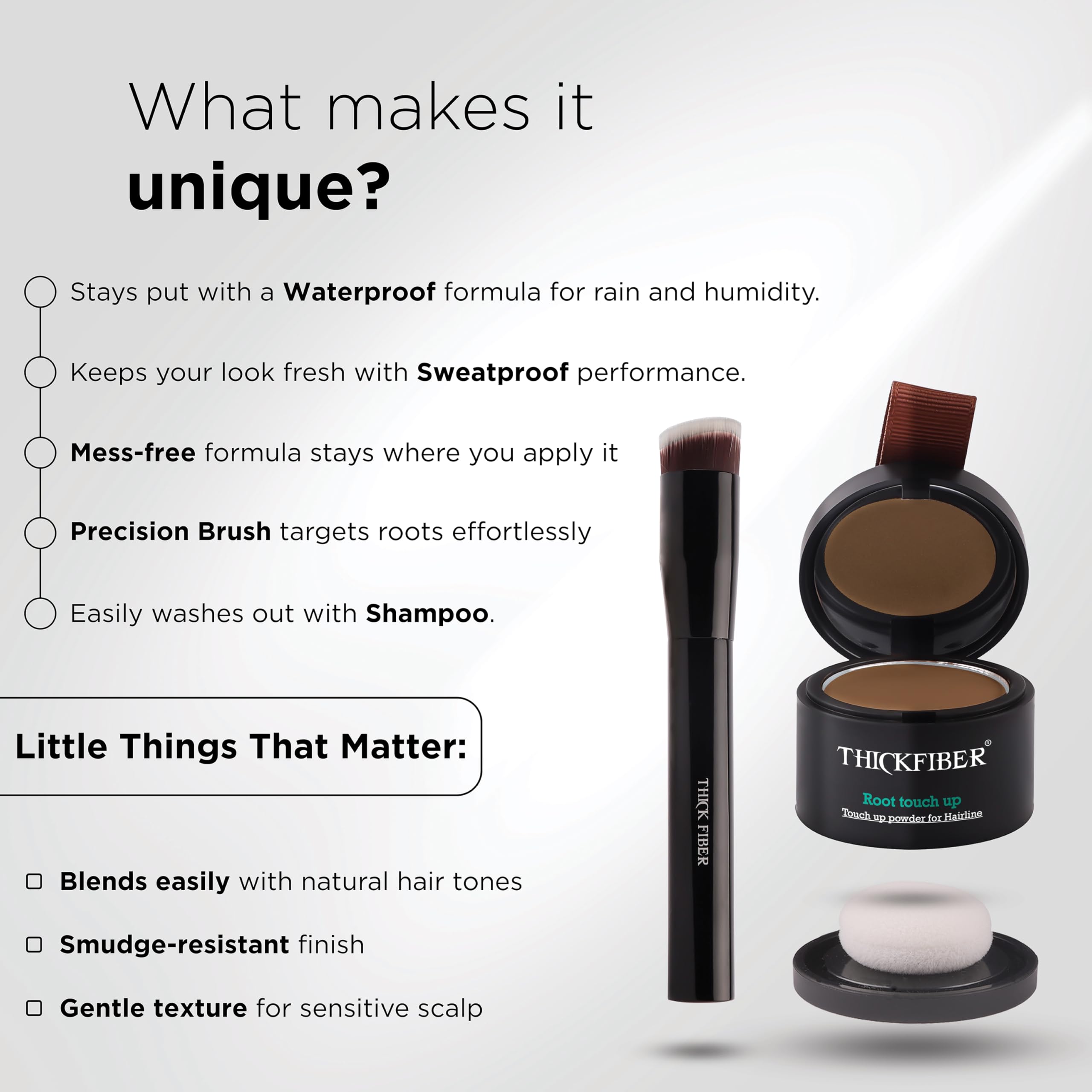 THICK FIBER ensemble d’accessoires facilitant l’application quotidienne.
