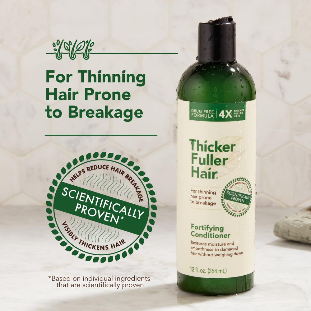 Thicker Fuller Hair conditionneur quinoa hydrolysé, réparation des cheveux et brillance accrue.