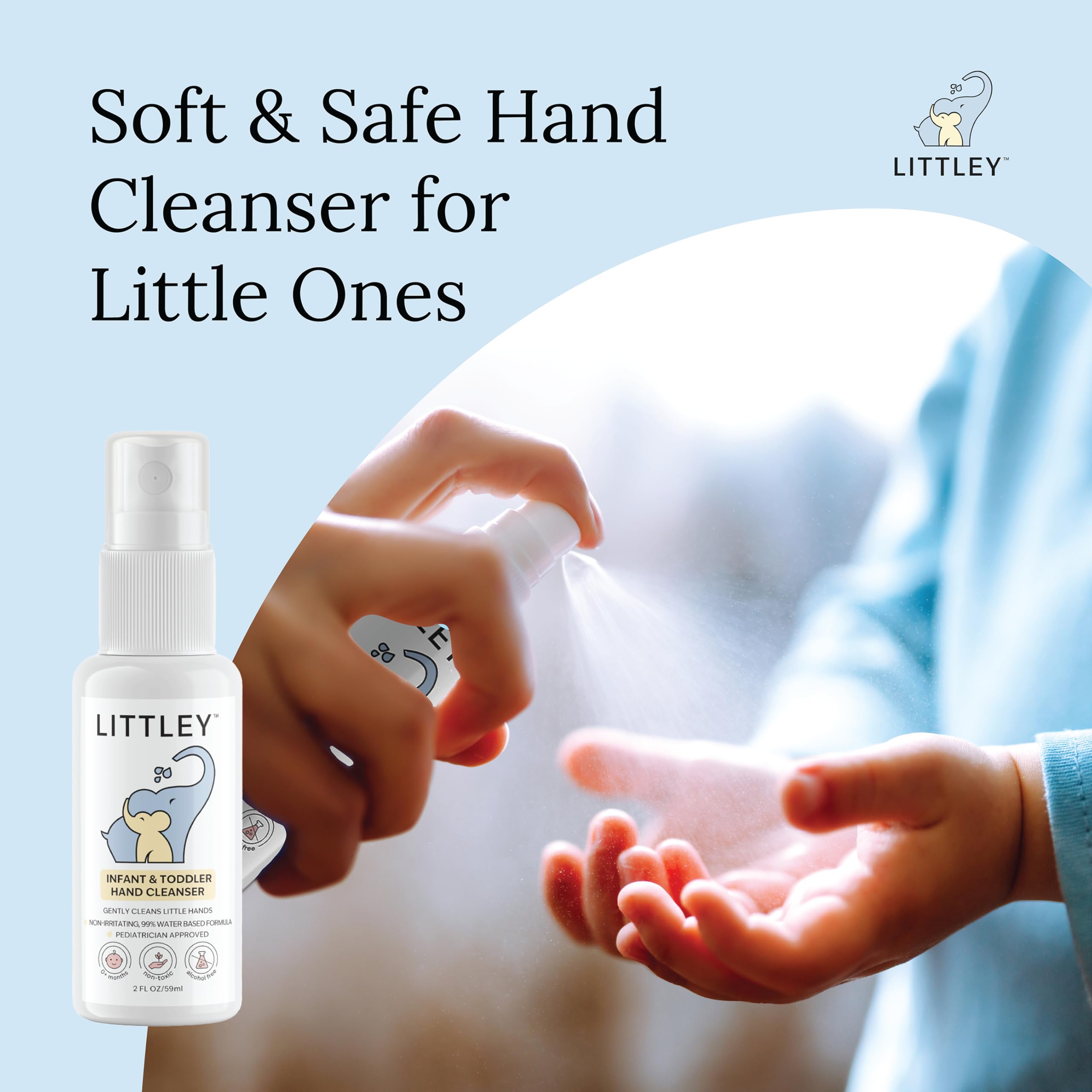 Littley HOCl en spray – utilisation douce pour mains sensibles des enfants