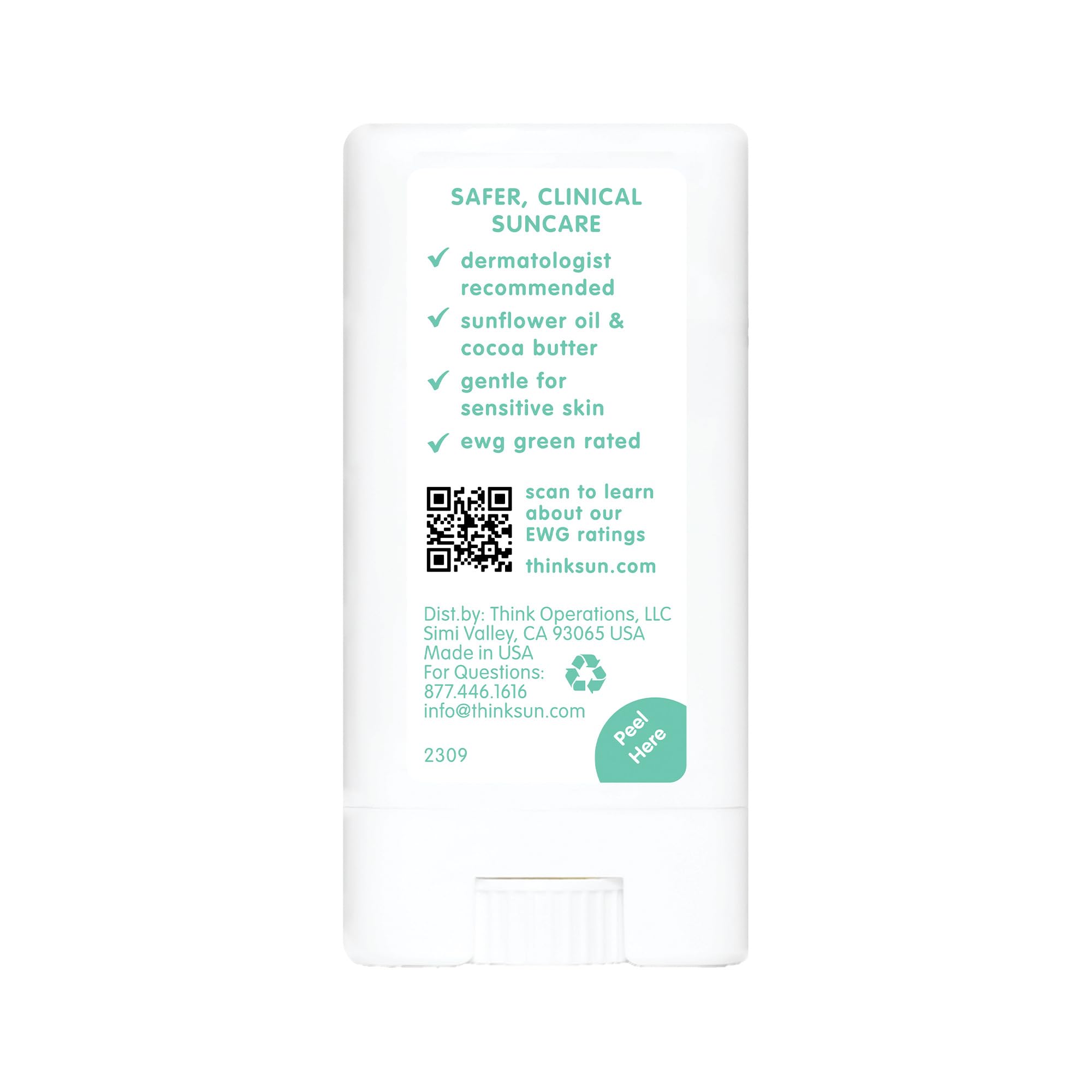 Thinksport bâtonnet SPF30: respect des récifs et environnement.