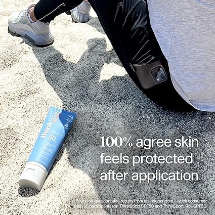 Thinksport SPF 50 Plus image duo de flacons facilitant les réapplications quotidiennes.