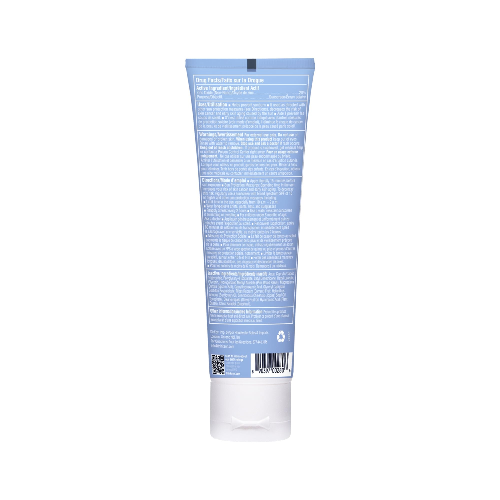 Thinksport SPF 50 Plus image de deux tubes, format voyage pratique.