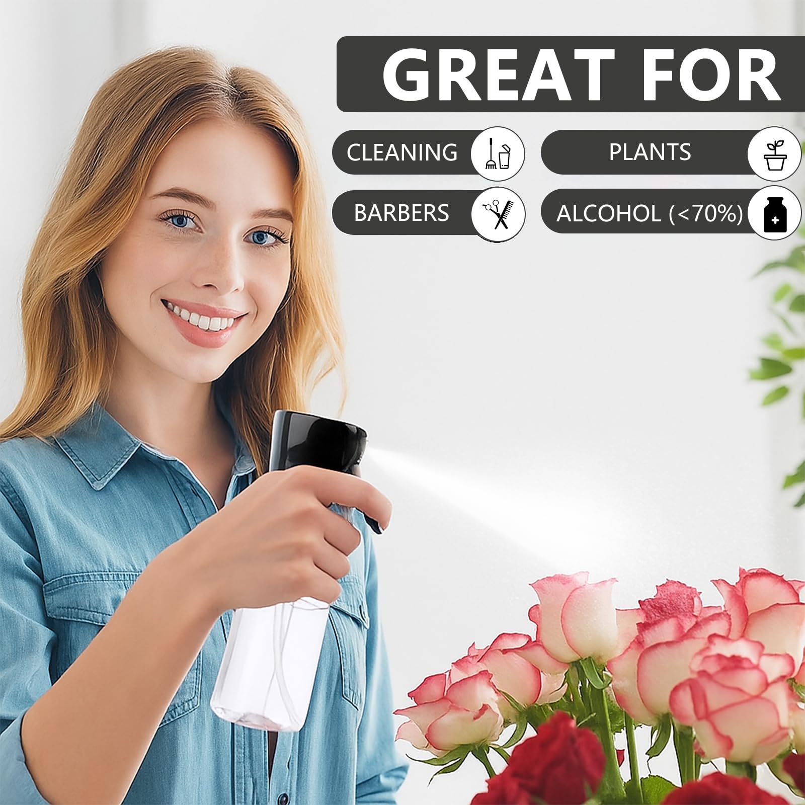 THINTON spray coiffure et arrosage, polyvalent pour cheveux et plantes.