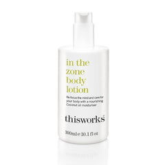 THISWORKS In The Zone – Bouteille de lotion corps, hydratation efficace pour peau douce.