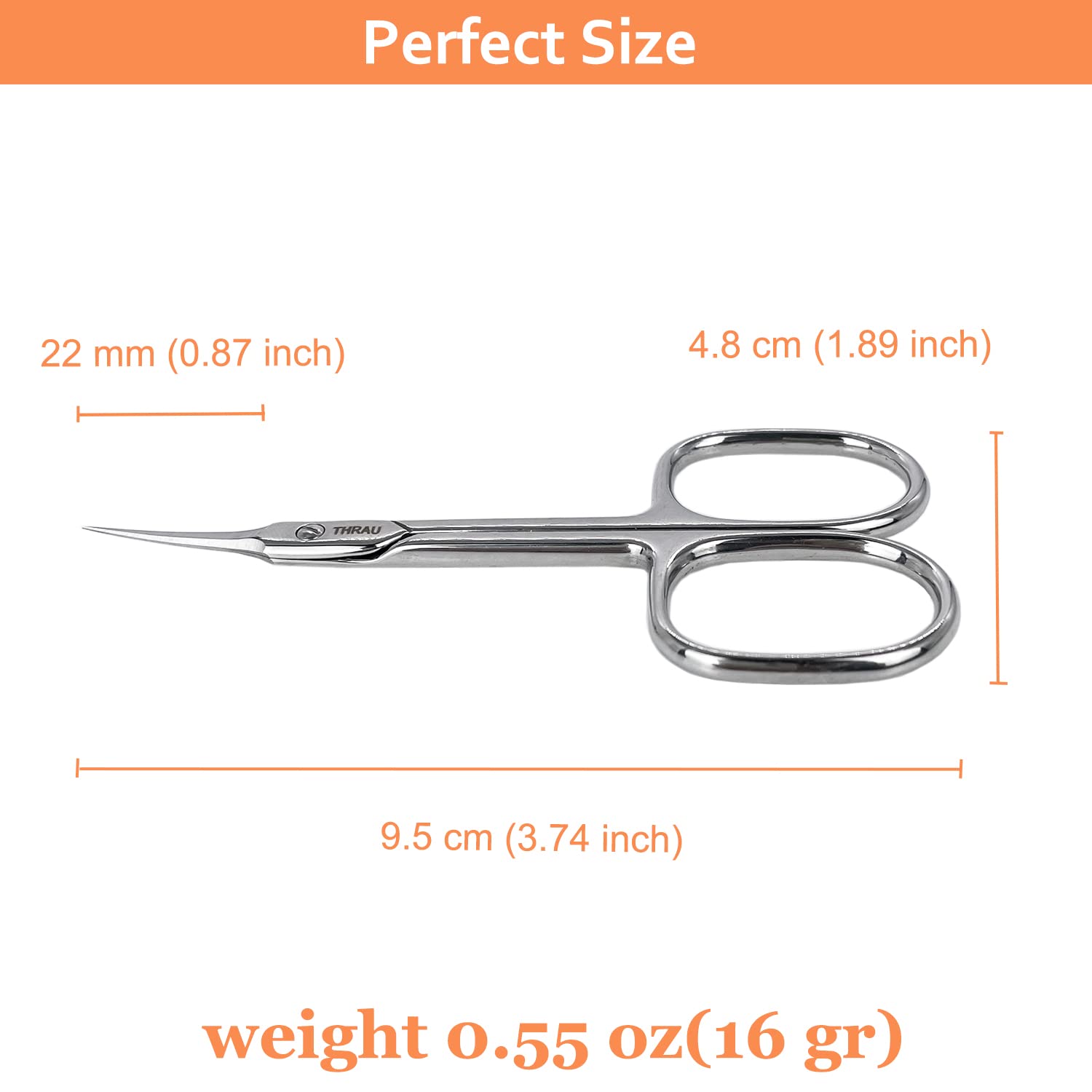 THRAU ciseaux-cuticule pointe pointue, précision pour détails fins