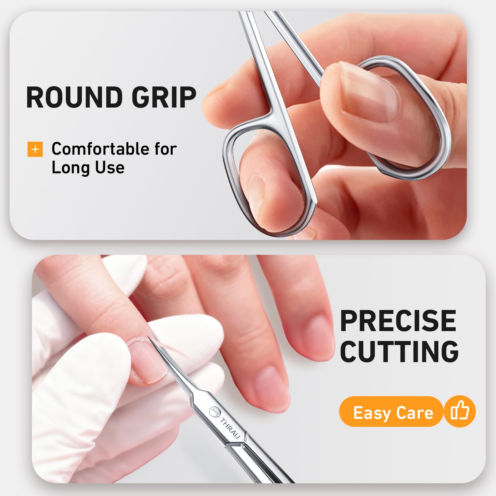 THRAU Cuticle Scissors nail and cuticle trimming with high precision.