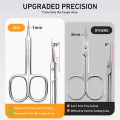 THRAU Cuticle Scissors with pointed tips enables detailed nail work and cuticle precision.