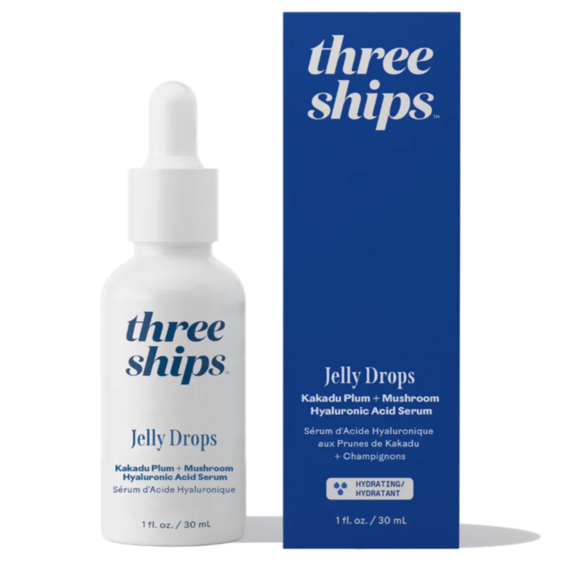 Three Ships flacon-serum gelé Kakadu Plum et champignon: hydratation et repulpement.