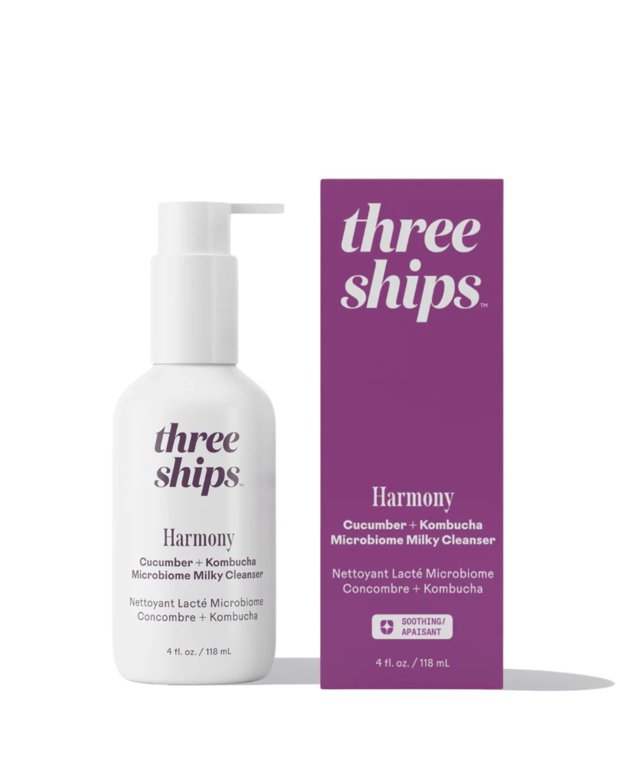 Three Ships Harmonie - Bouteille lait-concombre pour un nettoyage en douceur et efficace.