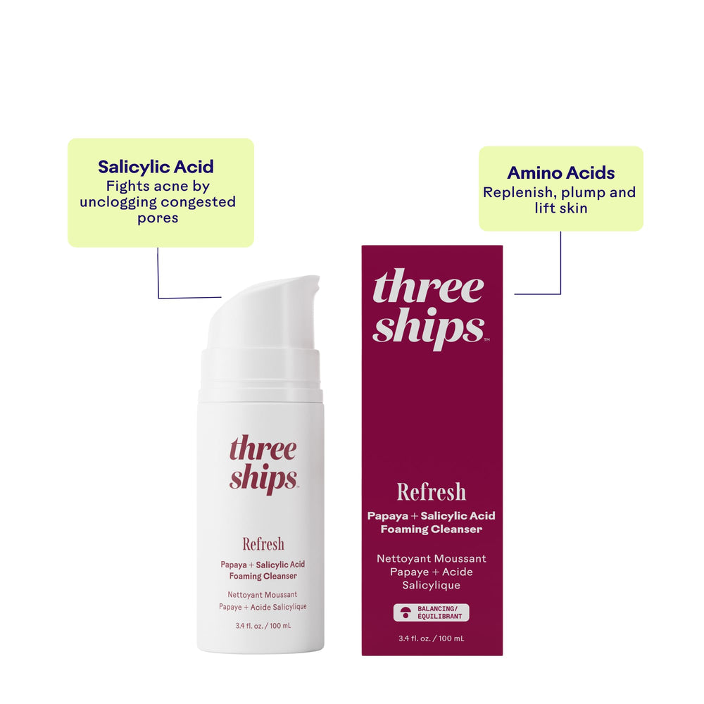 Three Ships Refresh Papaya – Rafraîchissement rapide du matin pour la peau