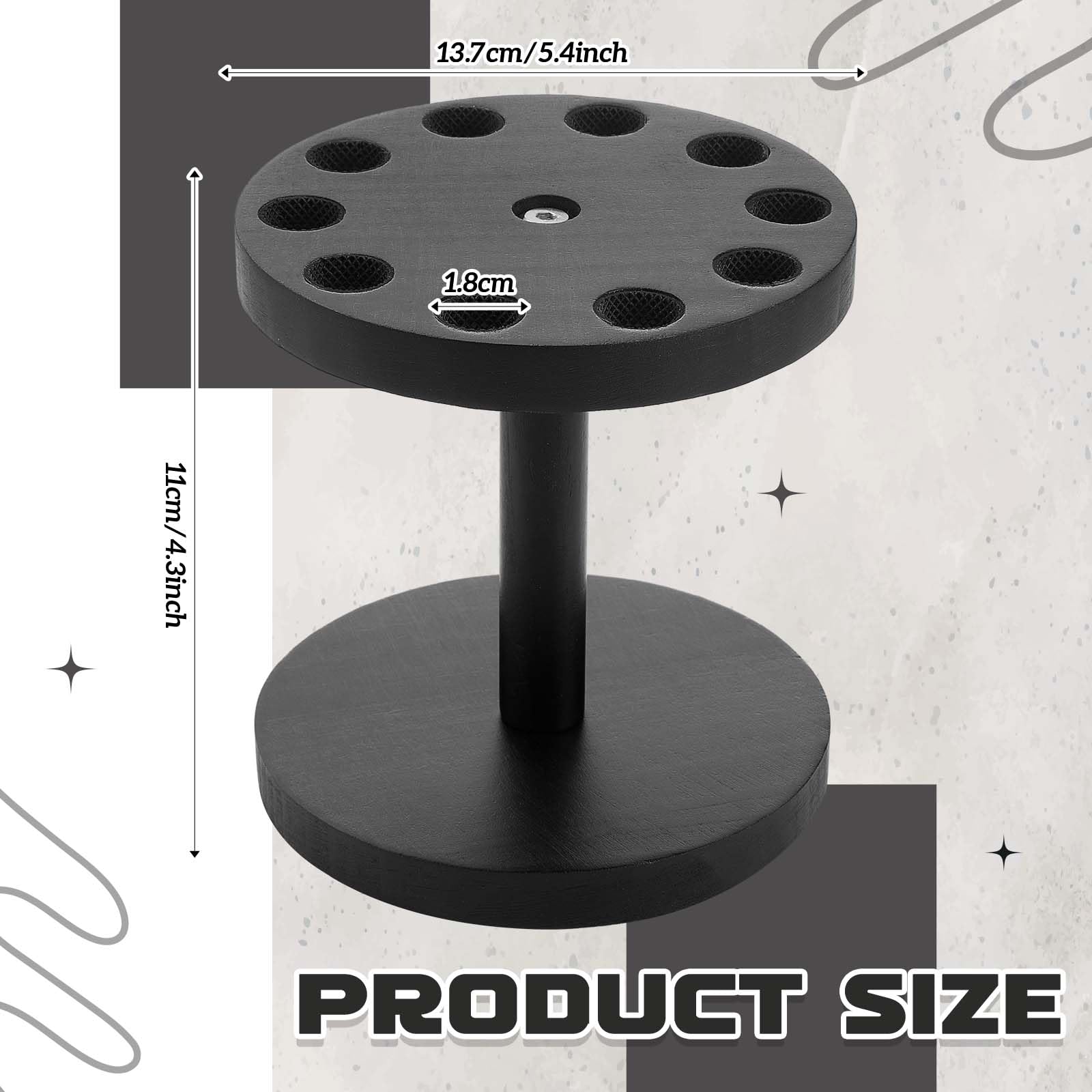 Threehoney support bois noir à 10 trous: rangement efficace des ciseaux et outils