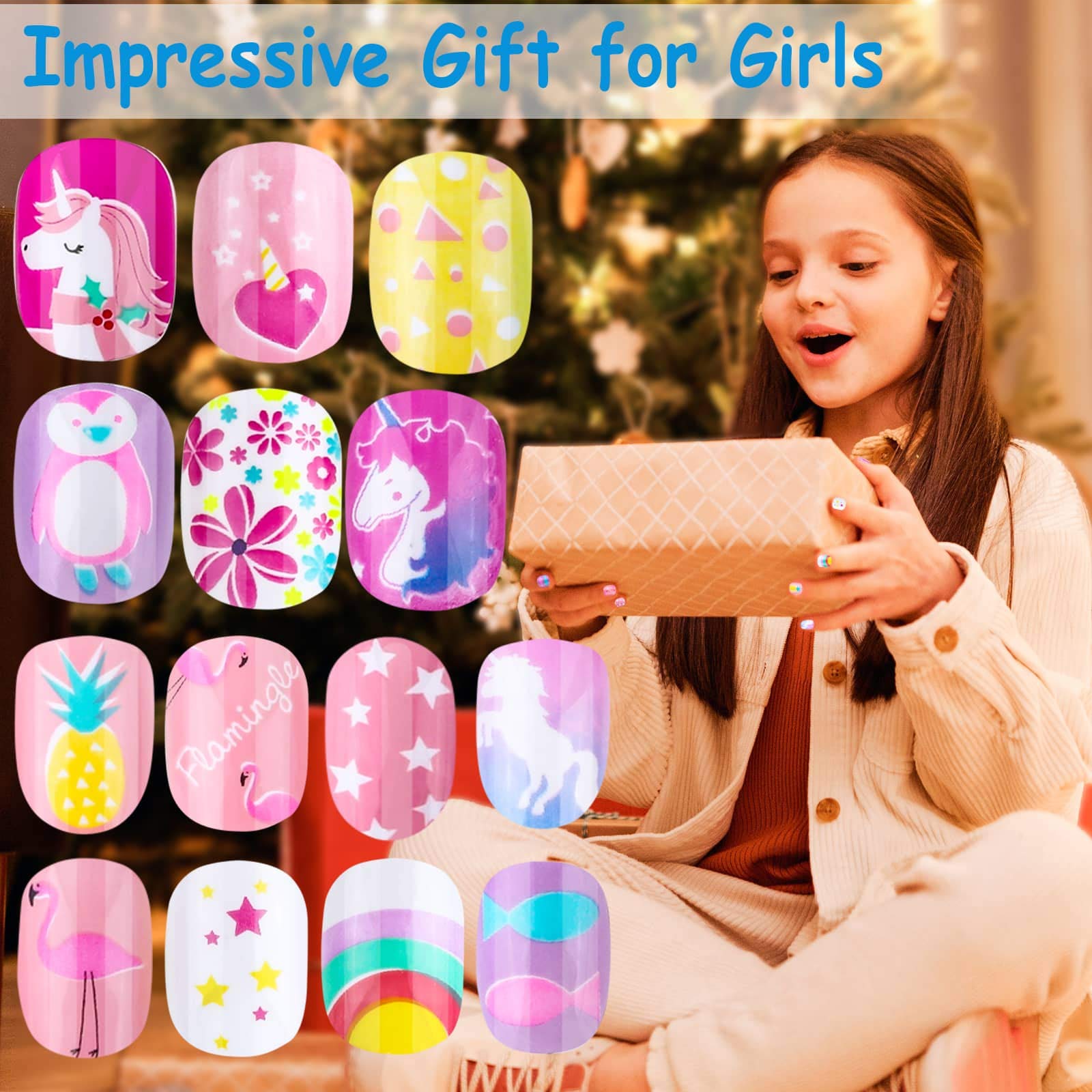 Ongles Thrilez pour enfants motif papillons, application facile.