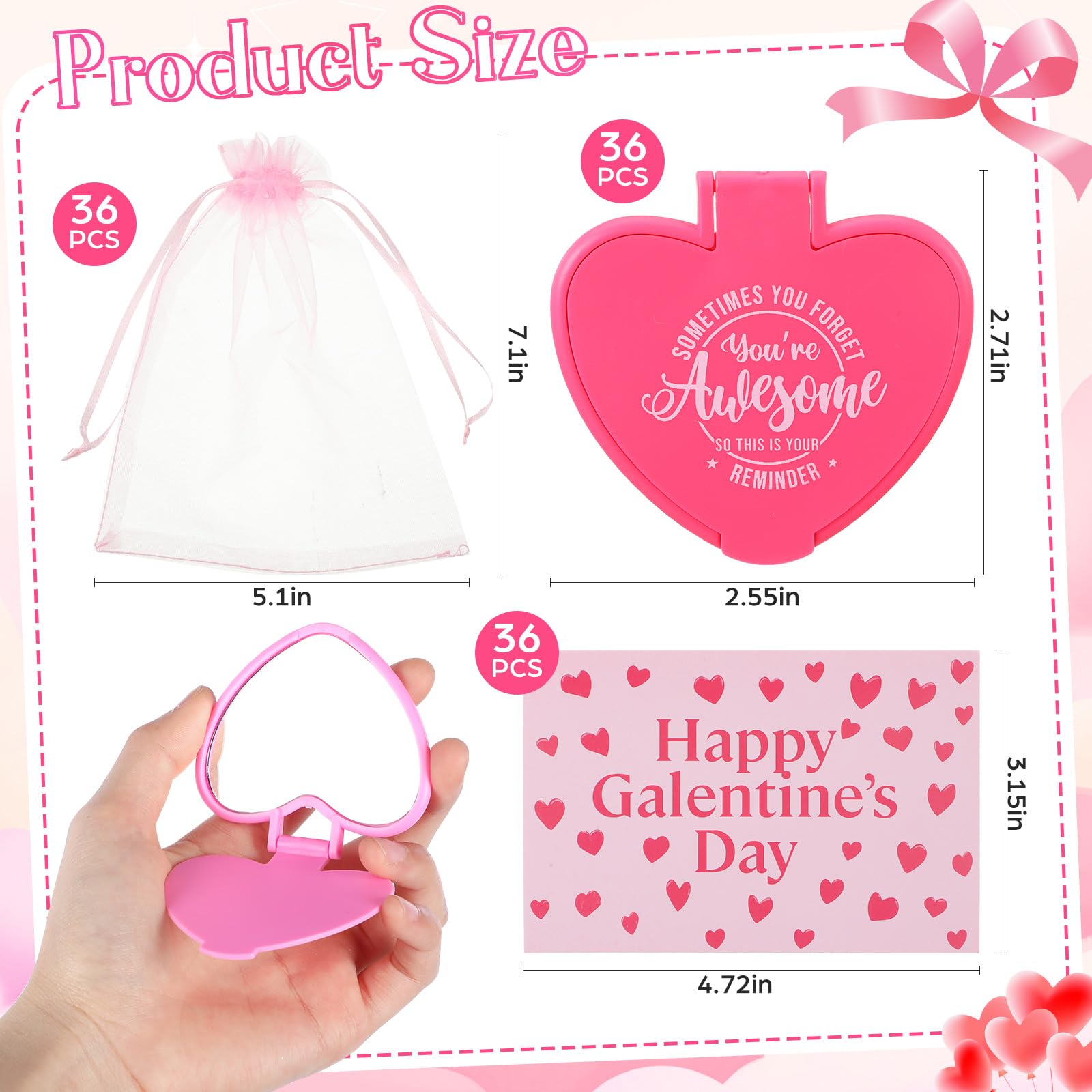 Thyle Cartes Saint-Valentin – ensemble de 36 cartes pour envoyer des vœux.