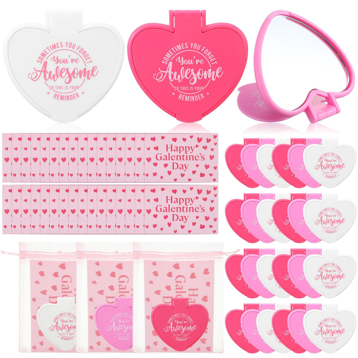 Thyle Miroir cœur mini – miroir de poche compact pour retouches rapides.