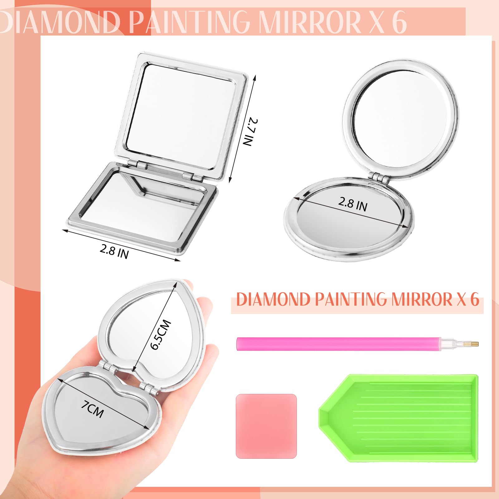 Miroir Thyle diamant rond 2: pratique en déplacement pour retouches