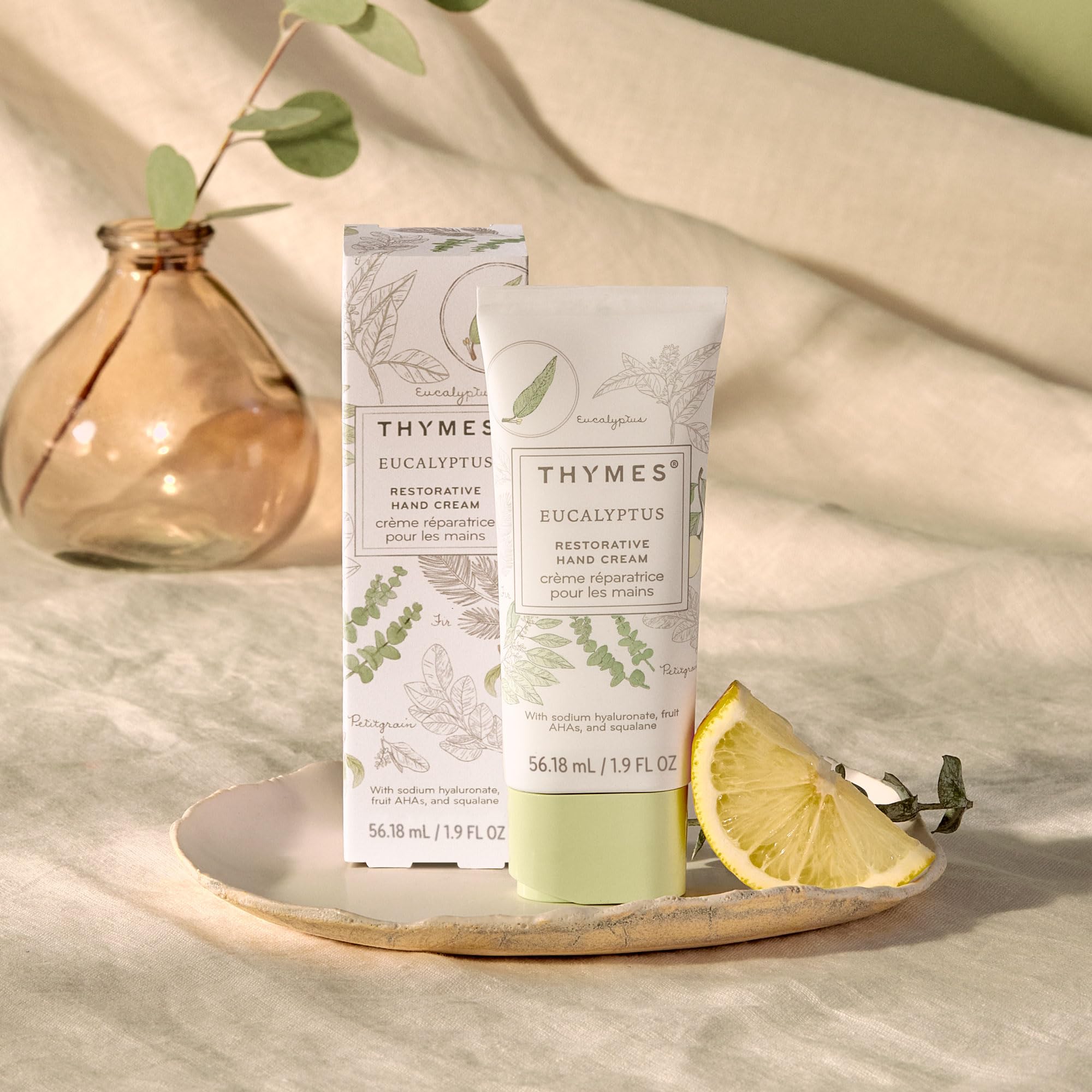 Crème Mains Thymes, parfum eucalyptus rafraîchissant pour une expérience spa