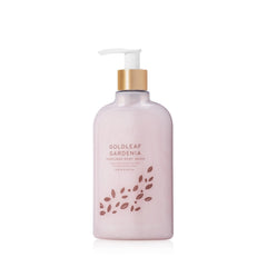 Thymes gel douche hydratant Goldleaf Gardenia – bouteille prête pour votre routine hydratante.