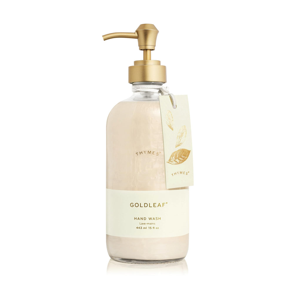 Thymes Goldleaf Lavage Main Bouteille : hydratation douce après chaque lavage et parfum délicat