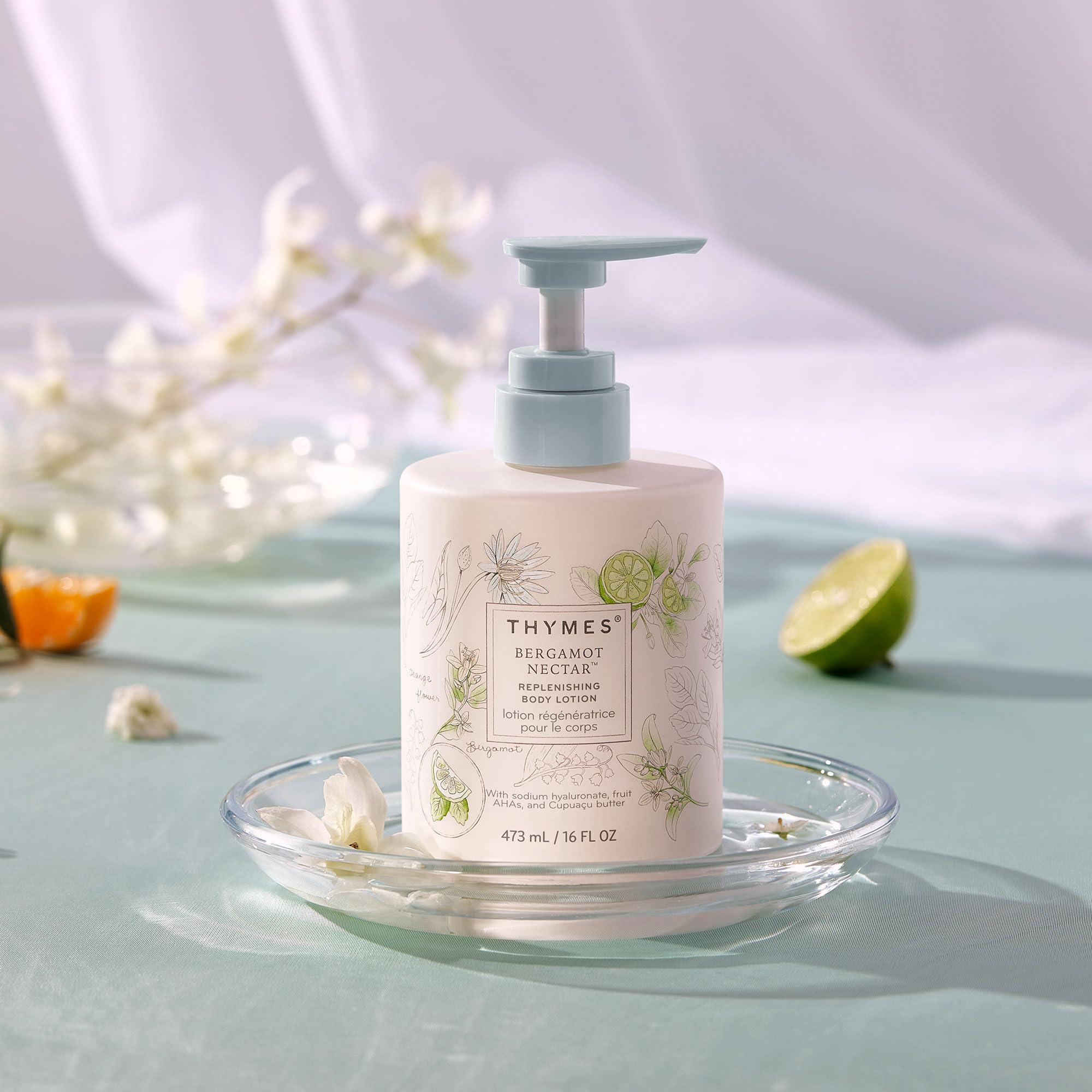 Flacon Thymes, texture crème riche pour nourrir la peau en profondeur.