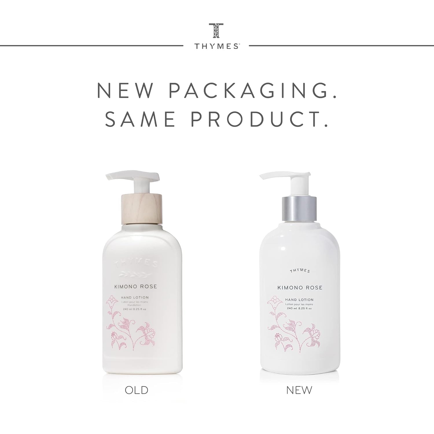 Thymes Lotion Mains Kimono Rose : emballage artisanal élégant, cadeau idéal.