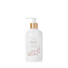 Thymes lotion mains, flacon-pompe-or, hydratation légère pour mains sèches et déshydratées