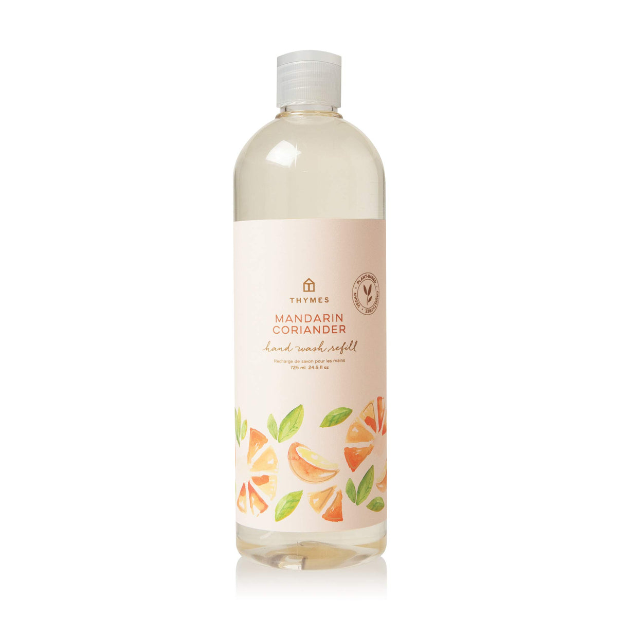 Thymes Savon Mains Refills – Bouteille claire, remplissage pratique et hydratation.