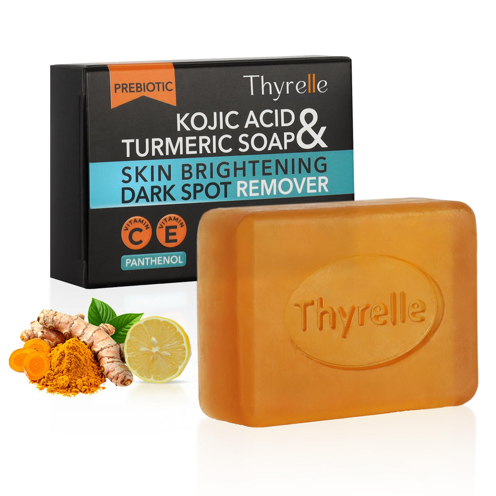Thyrelle barre de savon acide kojique et curcuma, éclat potentiel pour le teint