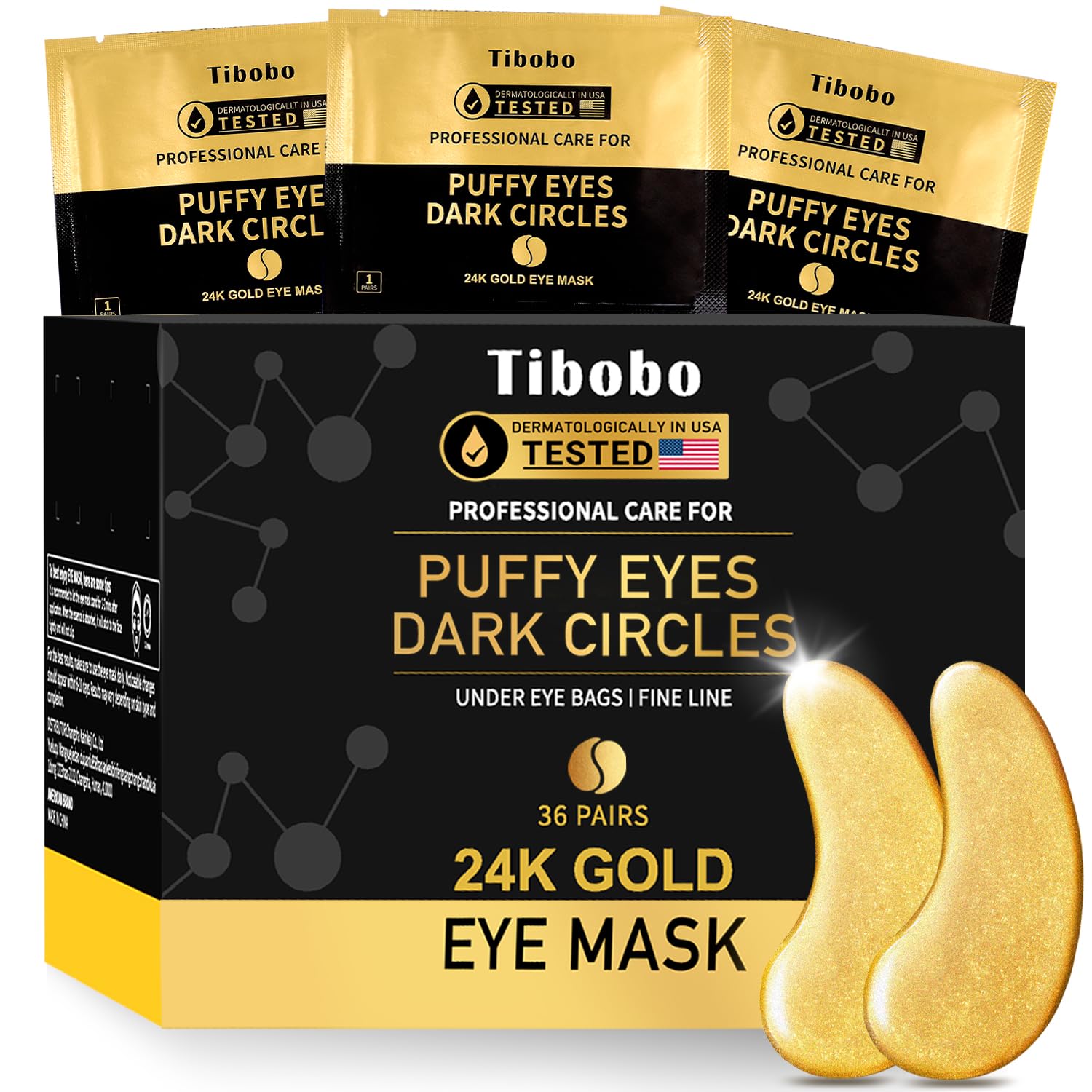 Tibobo patchs yeux boîte emballage, présentation élégante pour cadeau soin des yeux