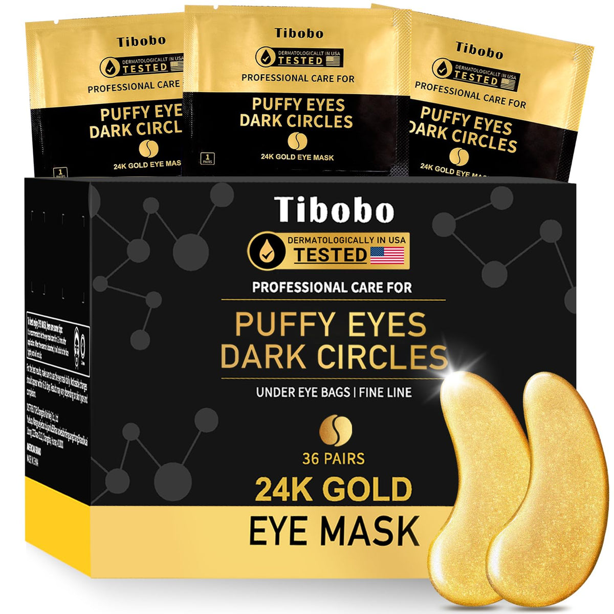 Tibobo patchs yeux boîte emballage, présentation élégante pour cadeau soin des yeux