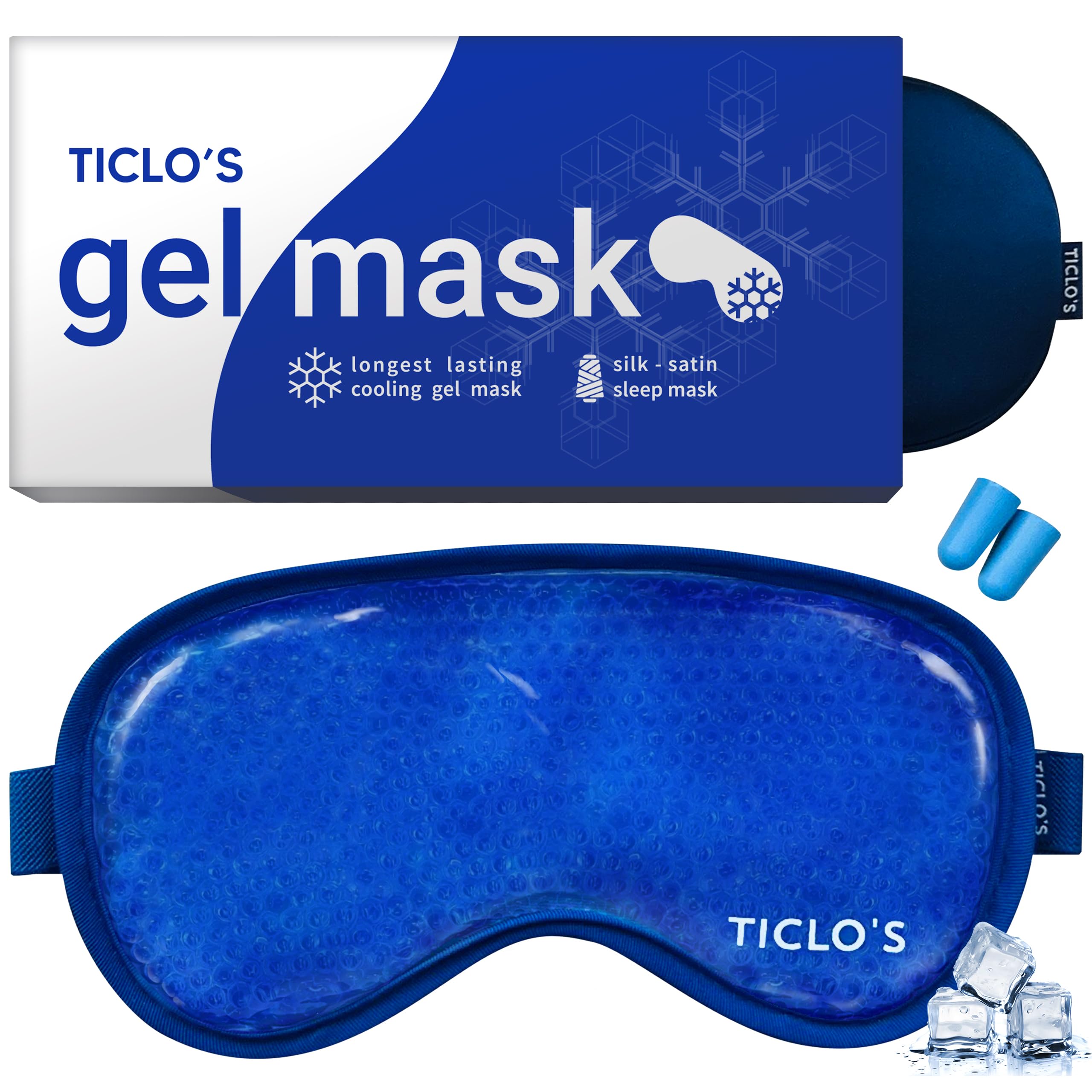 Masque TICLO'S yeux refroidissant dans sa boîte cadeau prête à offrir.