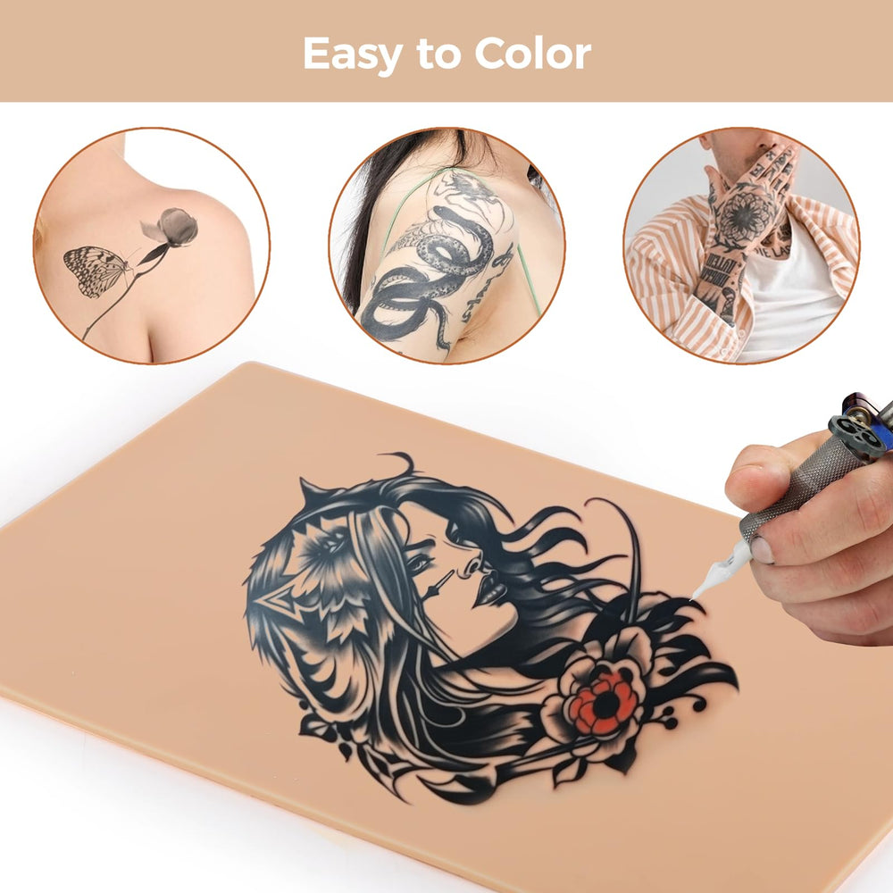 Tideme peau pratique tatouage-feel réaliste pour tracés fins et ombrages
