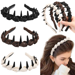 Bandeau Tiefebene zigzag avec cristaux, satin protège les cheveux et brille