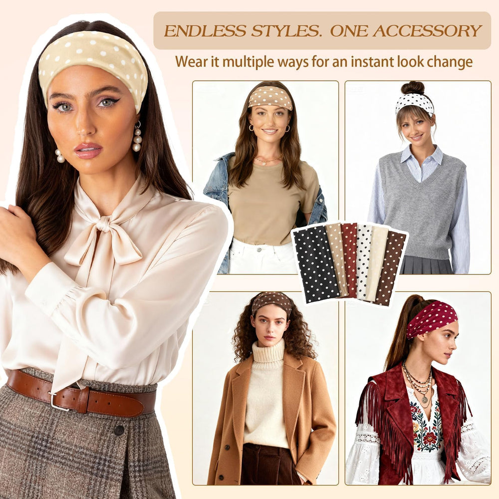 Bandeau pois Tiefebene: confort extensible pour toutes les tailles.