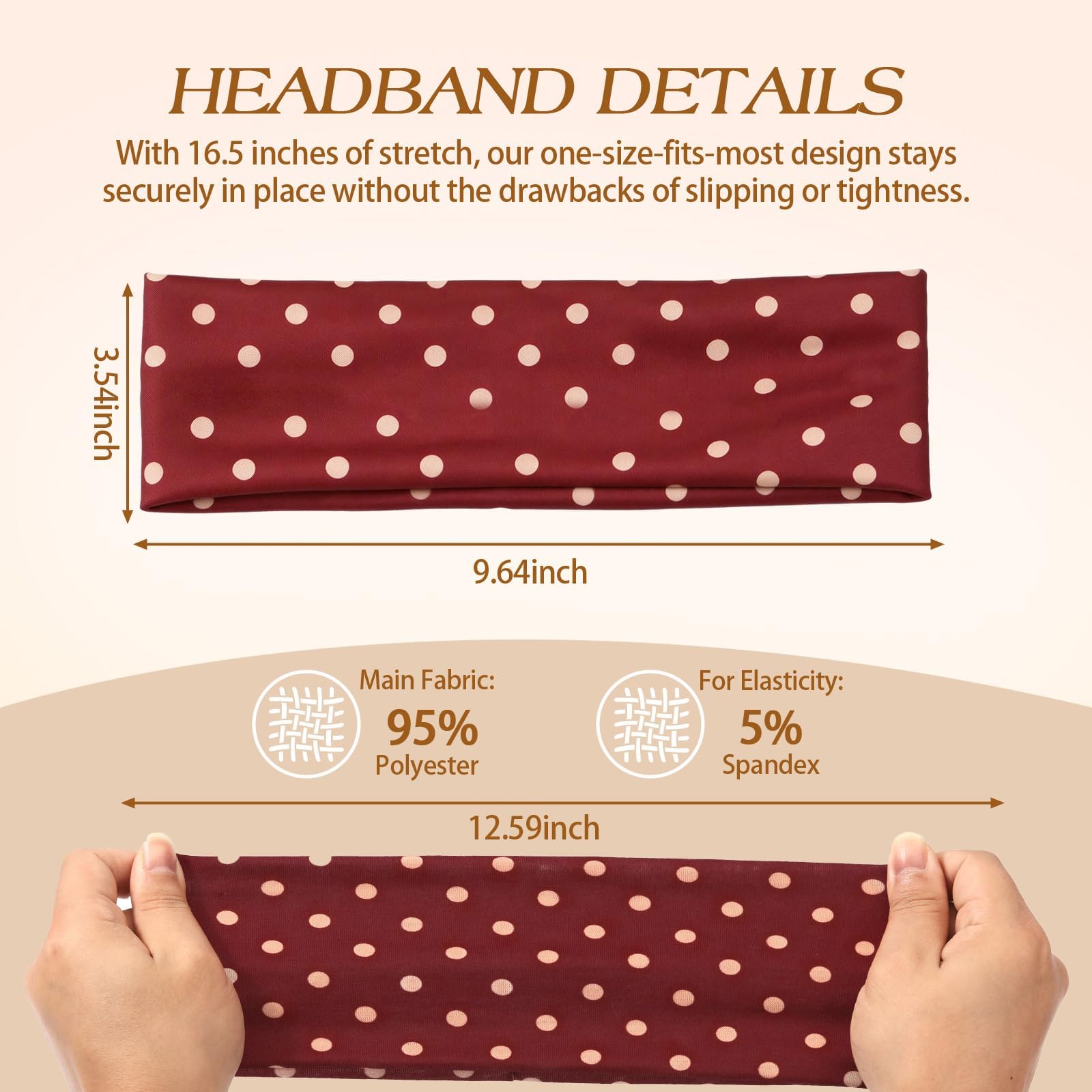 Bandeau pois Tiefebene: usage polyvalent pour sport et quotidien.
