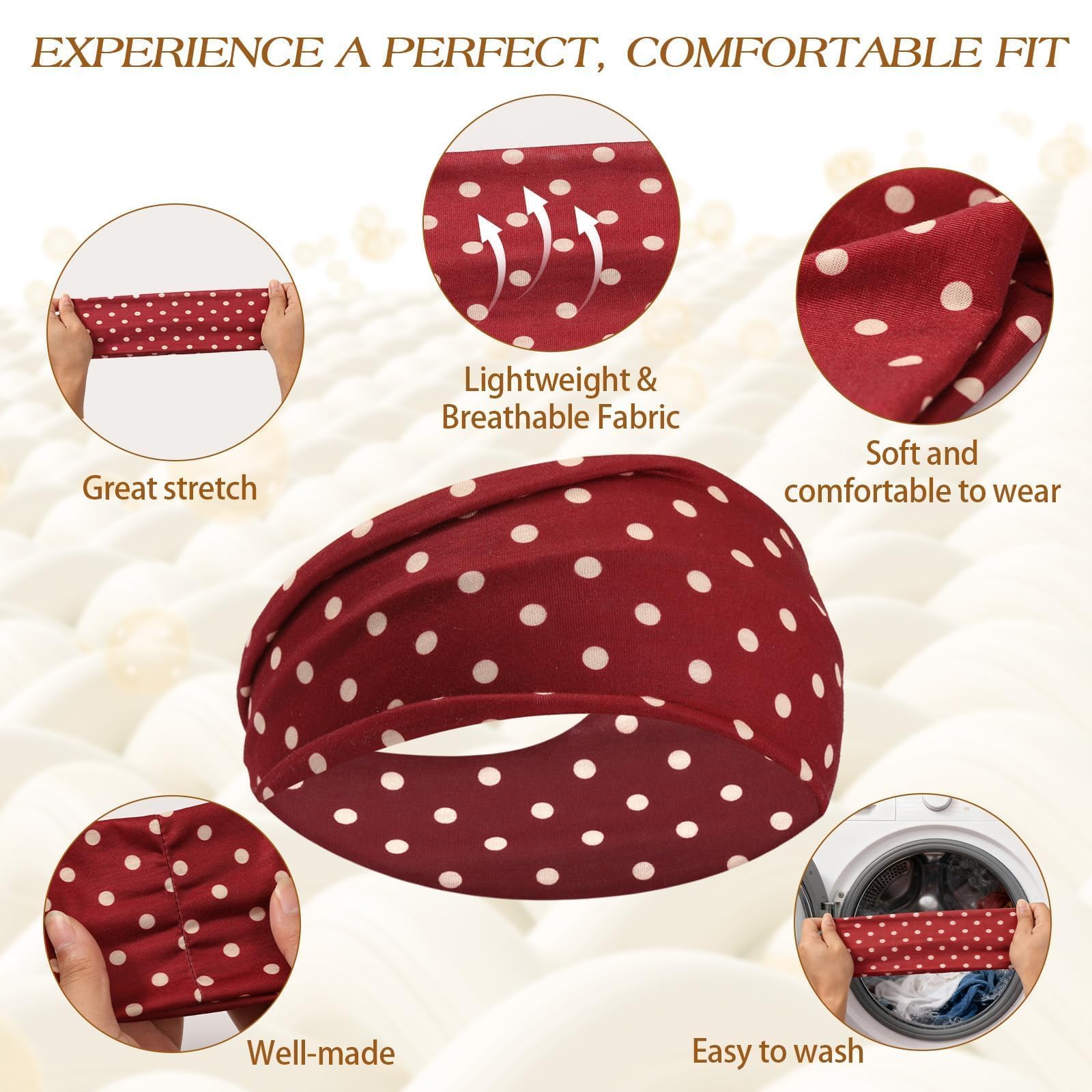 Bandeau pois Tiefebene: peut se porter comme cache-cou ou accessoire.