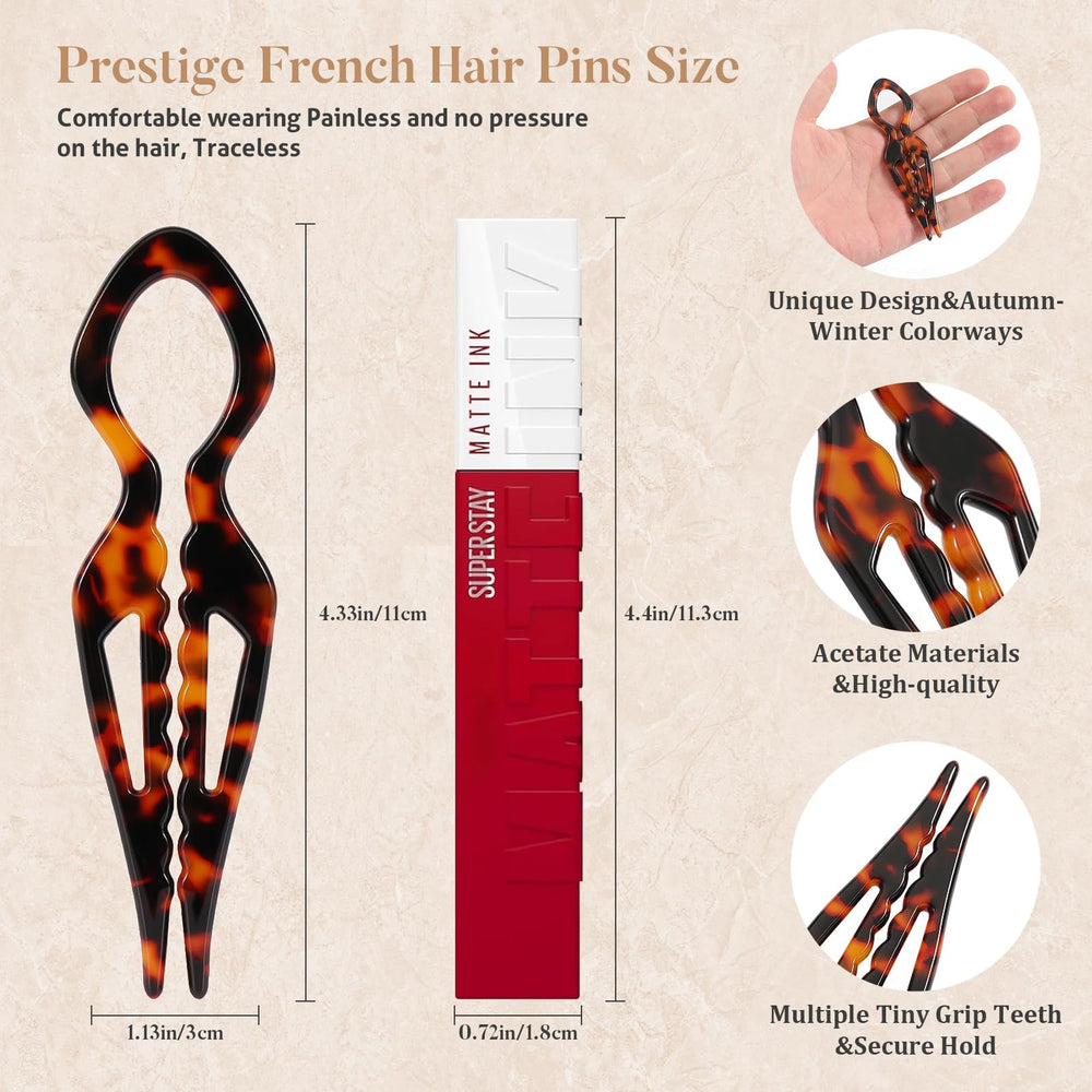 Épingle Tiefebene Prestige tortue: matériau acétate durable et couleur fidèle