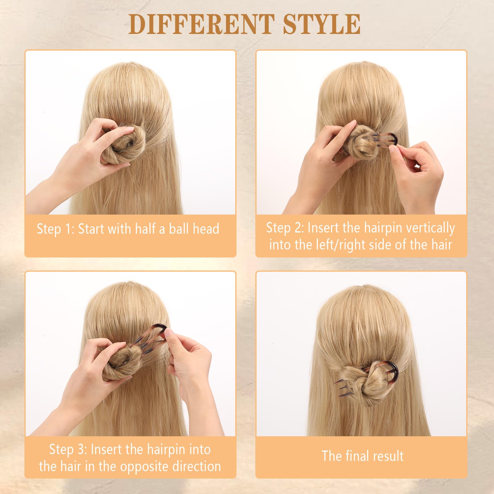 Tiefebene pinces françaises-epingle-coiffage-bun pratique pour chignon rapide.