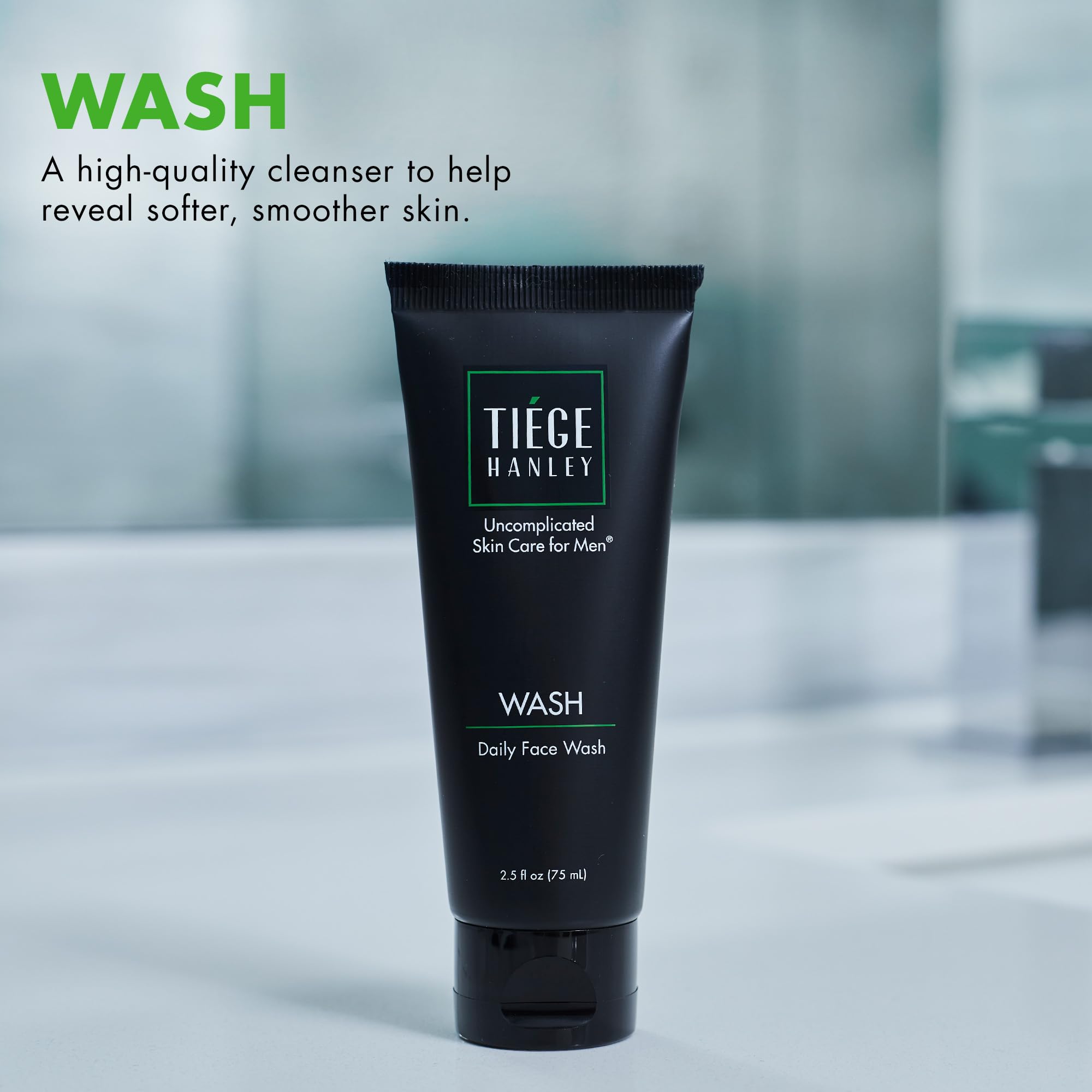 Tiege Hanley Daily Face Wash, mousse légère rafraîchissante pour une peau propre.