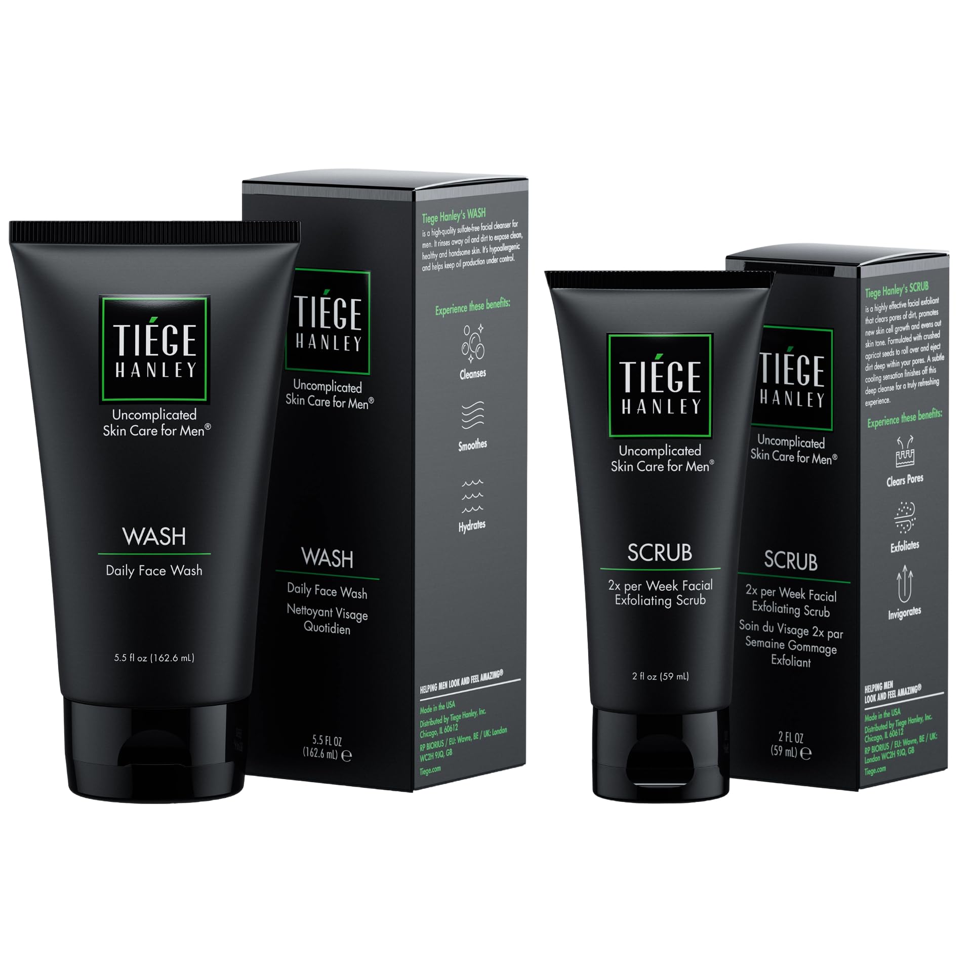 Tiege Hanley Lavage Visage Homme – nettoie en douceur sans dessécher, pour une peau équilibrée.