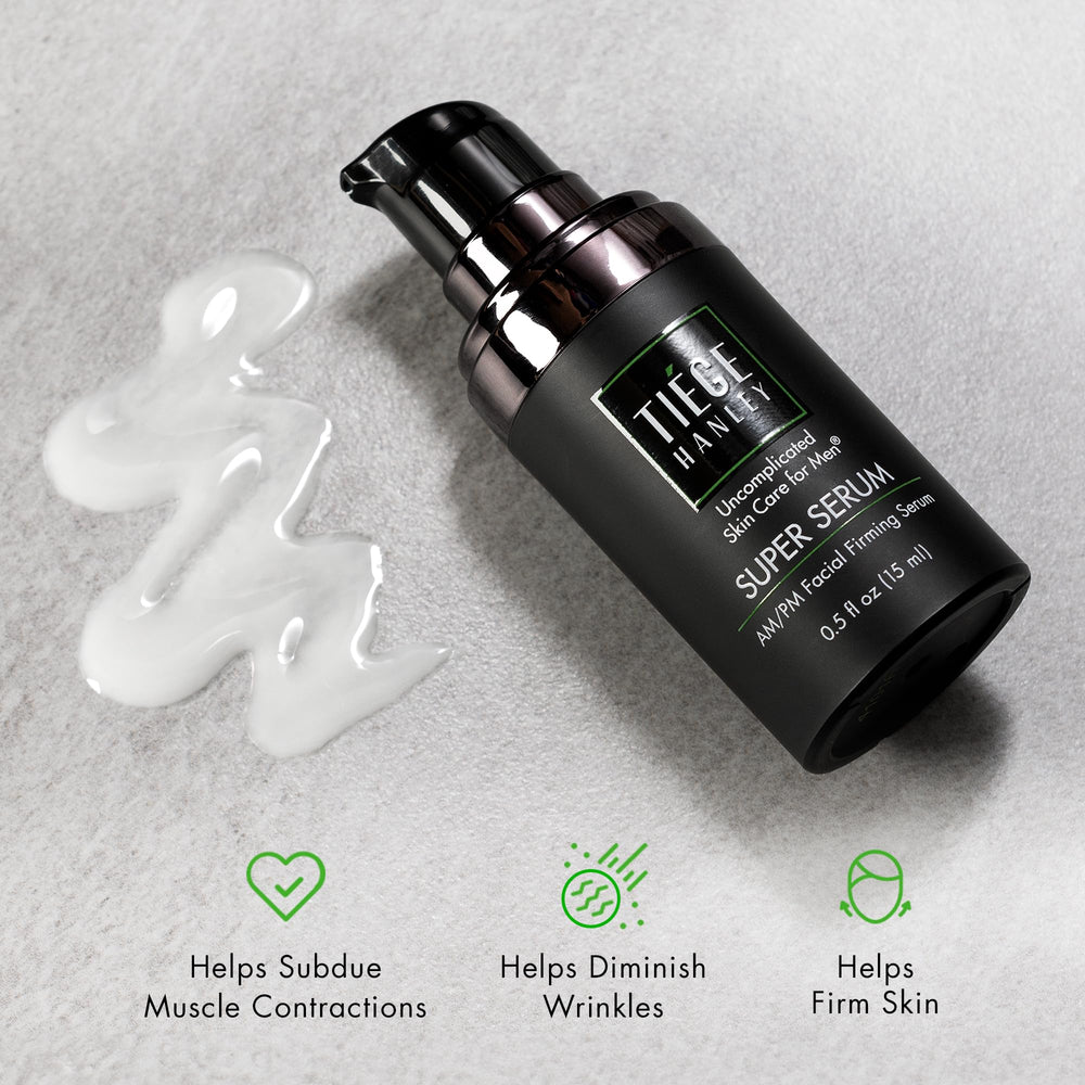 Actifs peptides et hyaluronate dans le sérum Tiege Hanley.