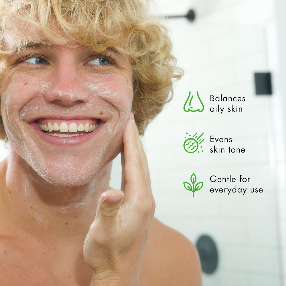 Tiege Hanley: emballage du kit acne prêt à offrir ou commencer.