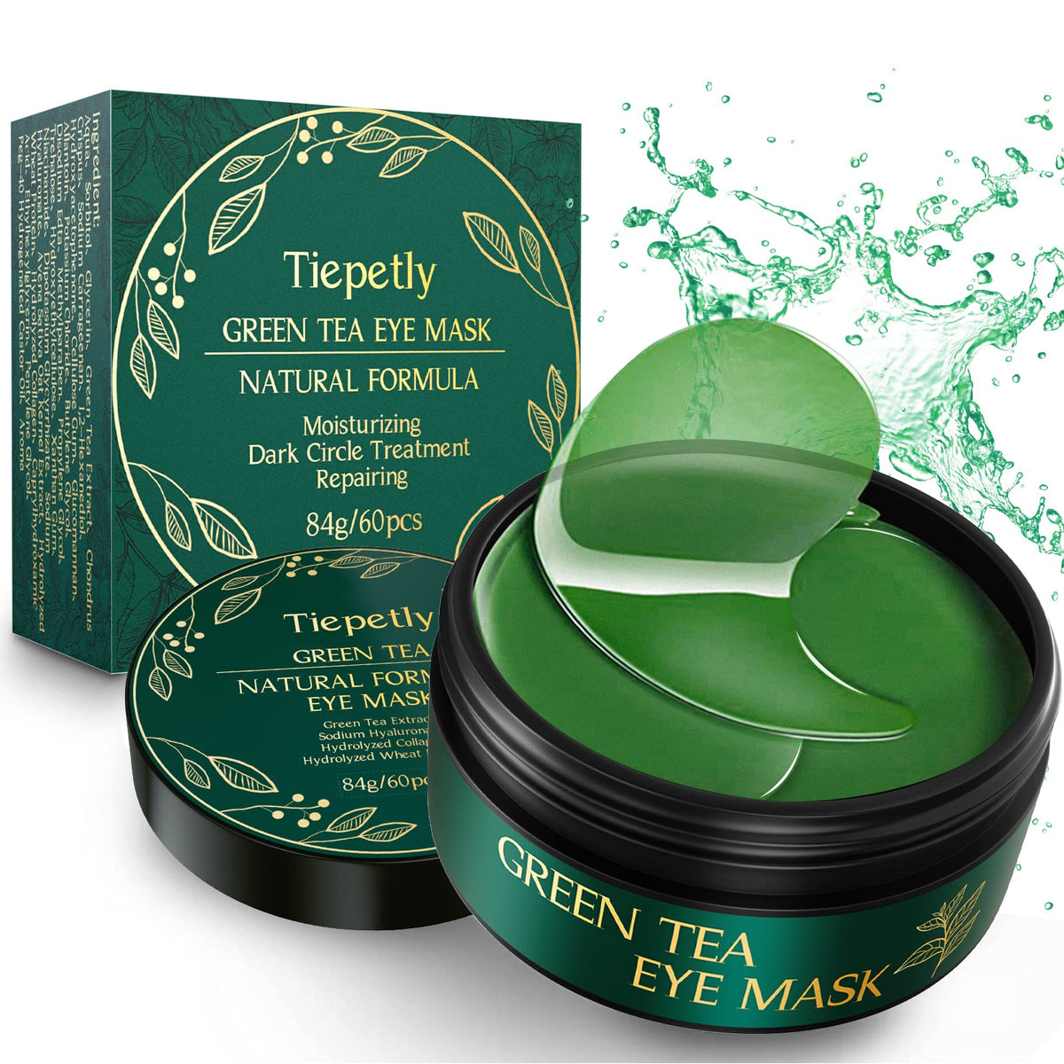 Tiepetly masque yeux hydrogel collagene, hydratation et elasticite du contour.